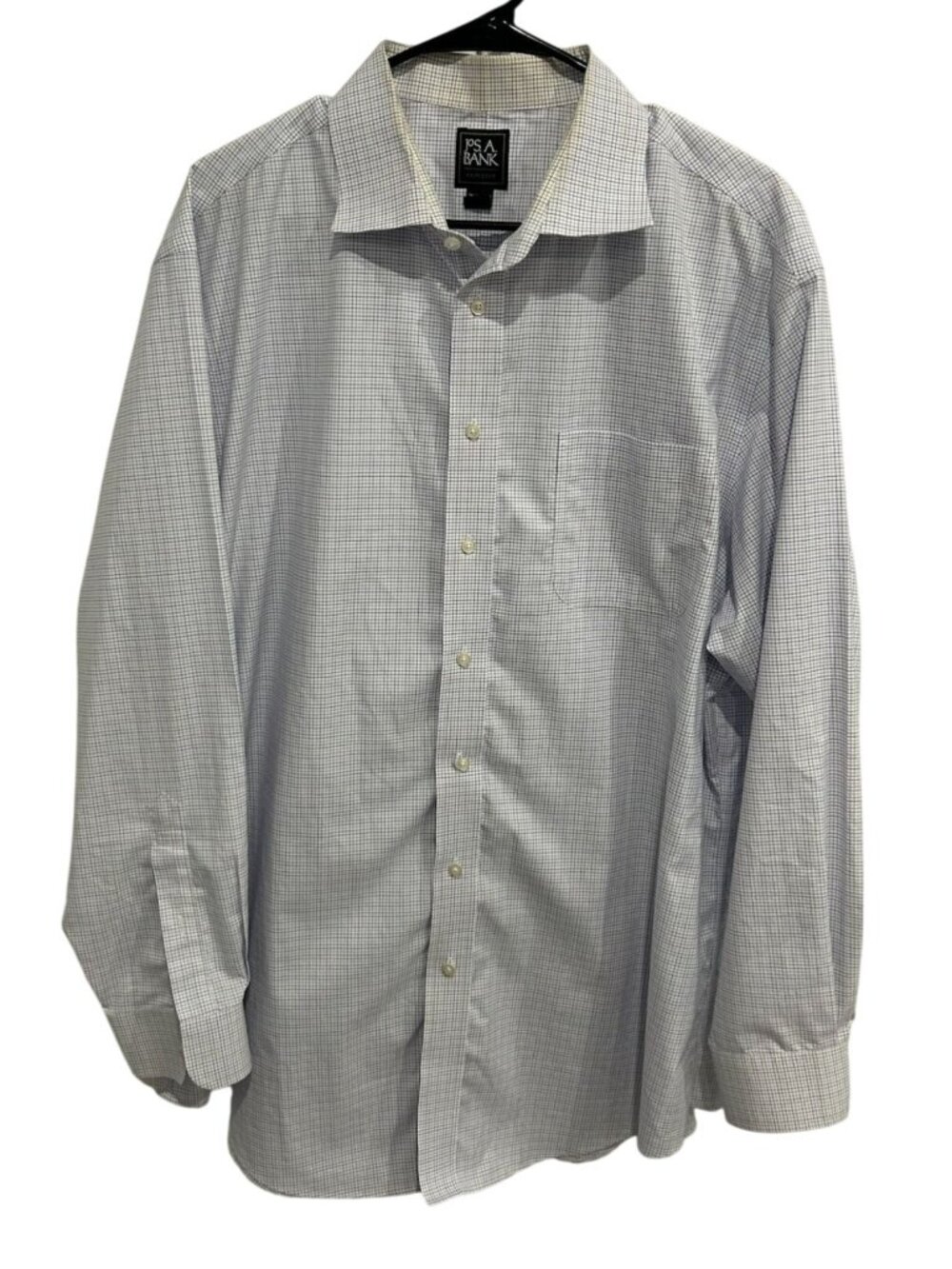 Jos. A. Bank 18 35 Mens Checkered Button Up Shirt Cotton Classic Old Money